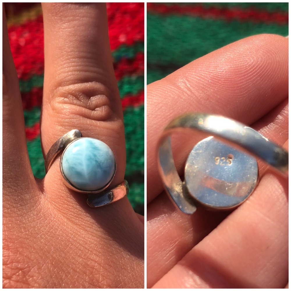 925 Silver Larimar Ring